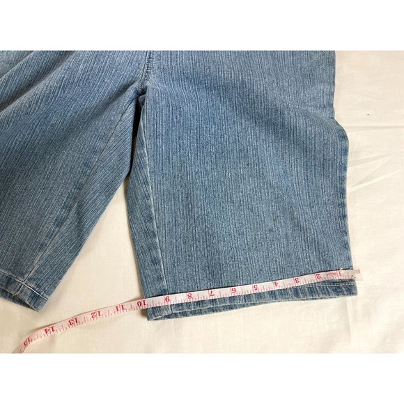 VTG Bill Blass Mens Bermuda Jeans Shorts Stretch Mid Rise Flat Front Blue SZ 10P - Picture 7 of 11